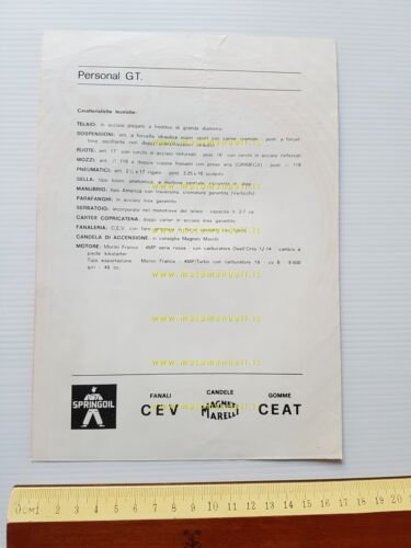 Tecnomoto 50 Personal GT 1971 depliant originale italiano