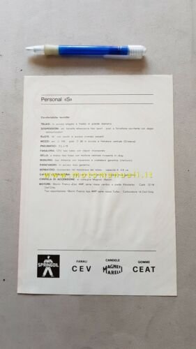 Tecnomoto 50 Personal "S" 1971 TUBONE depliant moto brochure