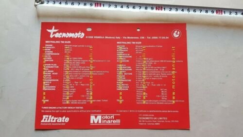 Tecnomoto Mistralino TM 50 ZR cross 1974 depliant originale brochure