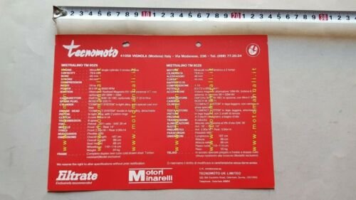 Tecnomoto Mistralino TM 80 Z6 cross 1974 depliant originale brochure