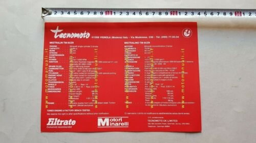 Tecnomoto Mistralino TM 80 ZR cross 1974 depliant originale brochure