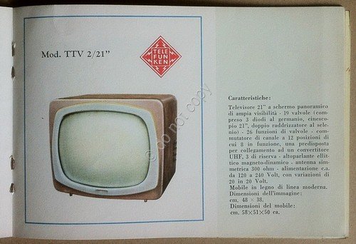 Telefunken - Libretto - Produzione 1959 1960 - Radio Televisione …