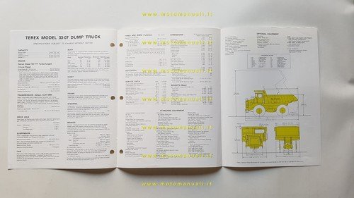 Terex 33-07 Dump Truck autocarro 1981 depliant originale