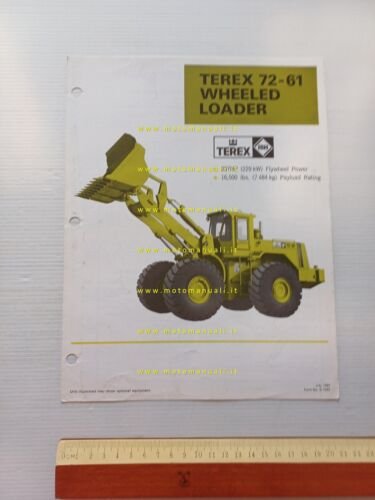 Terex 72-61 pala caricatrice gommata 1981 depliant originale