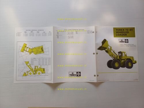 Terex 72-61 pala caricatrice gommata 1981 depliant originale