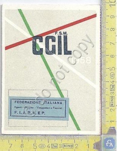 Tessera C.G.I.L. 1958 | Immagine principale