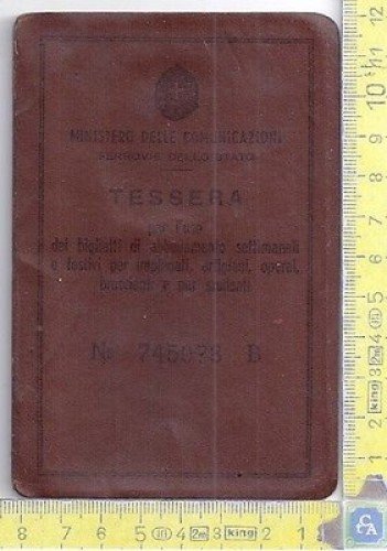 Tessera Ferroviaria 1943-1946