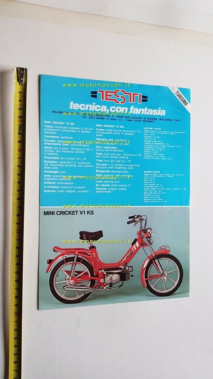 Testi 50 Cricket V1A -Mini Cricket V1A 1978 depliant ITALIANO …