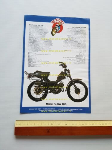 Testi 50 Militar P4 SW TDB-Monocross P6 1978 depliant moto …