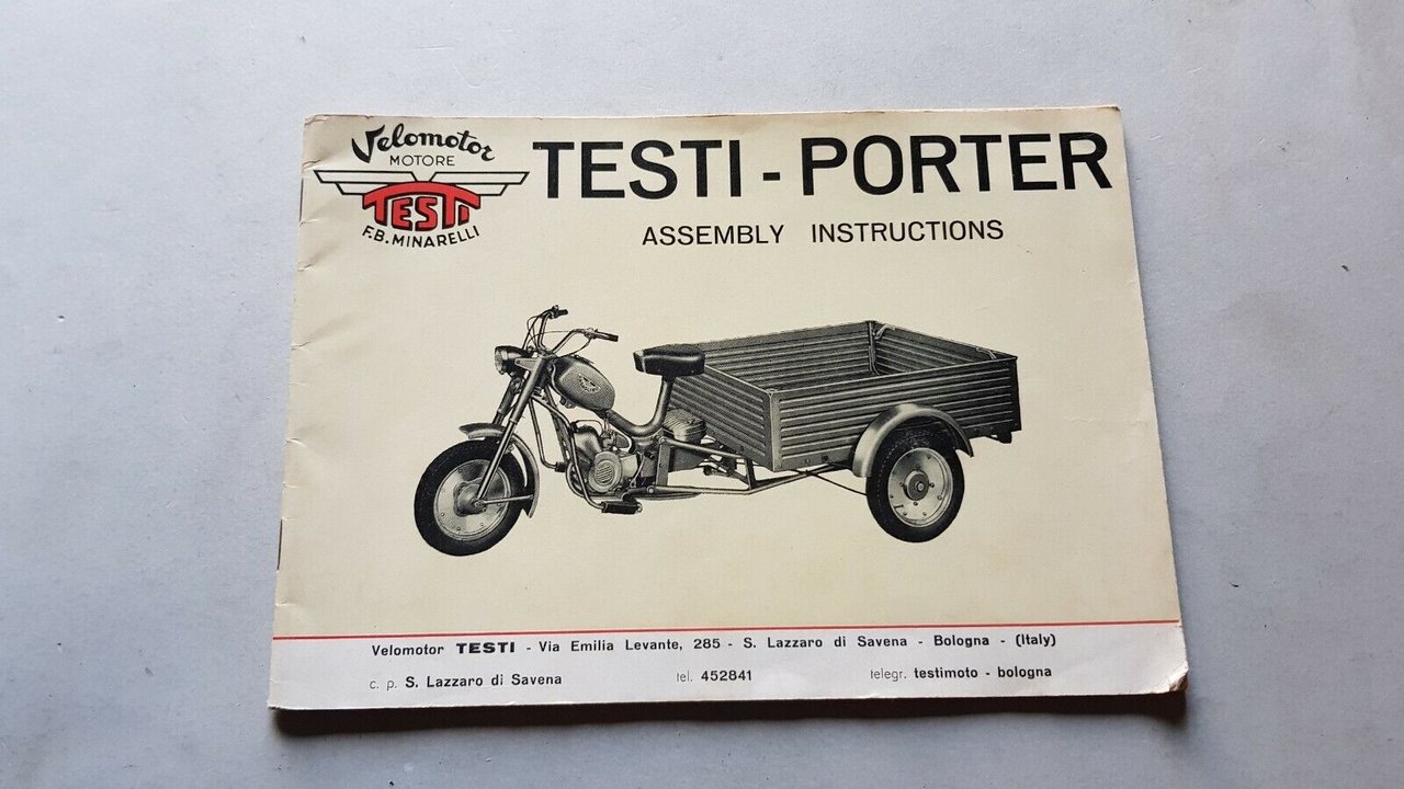 Testi 50 Porter motocarro manuale officina montaggio originale shop manual