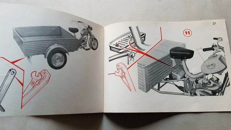 Testi 50 Porter motocarro manuale officina montaggio originale shop manual