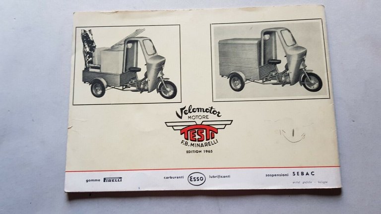 Testi 50 Porter motocarro manuale officina montaggio originale shop manual