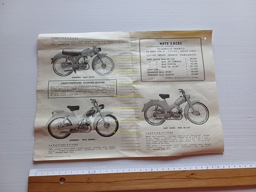 Testi produzione modelli Baby Sachs 47 anni 50 depliant italiano …