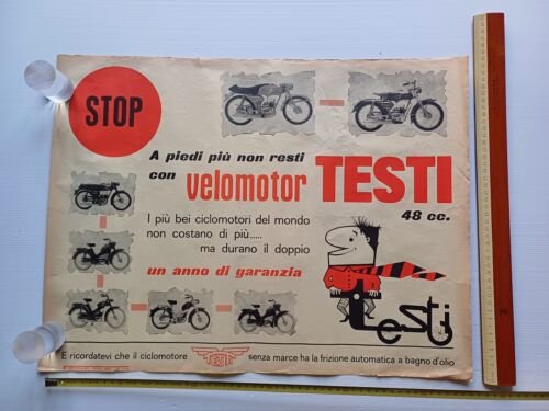 Testi produzione moto ciclomotori 1964 manifesto poster originale