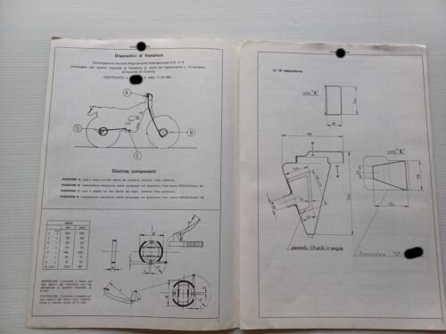 TGM 400 TT 1981 scheda omologazione DGM Facsimile originale