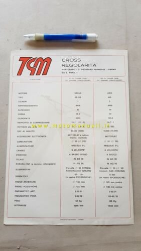 TGM Cross 125 - Cross 50 1975 depliant moto originale …