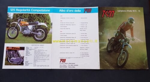 TGM produzione modelli 1975-76 regolarità cross depliant originale brochure