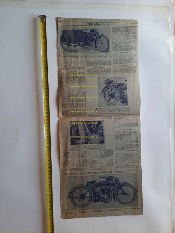 The New Yale moto modello 1913 depliant INGLESE originale brochure