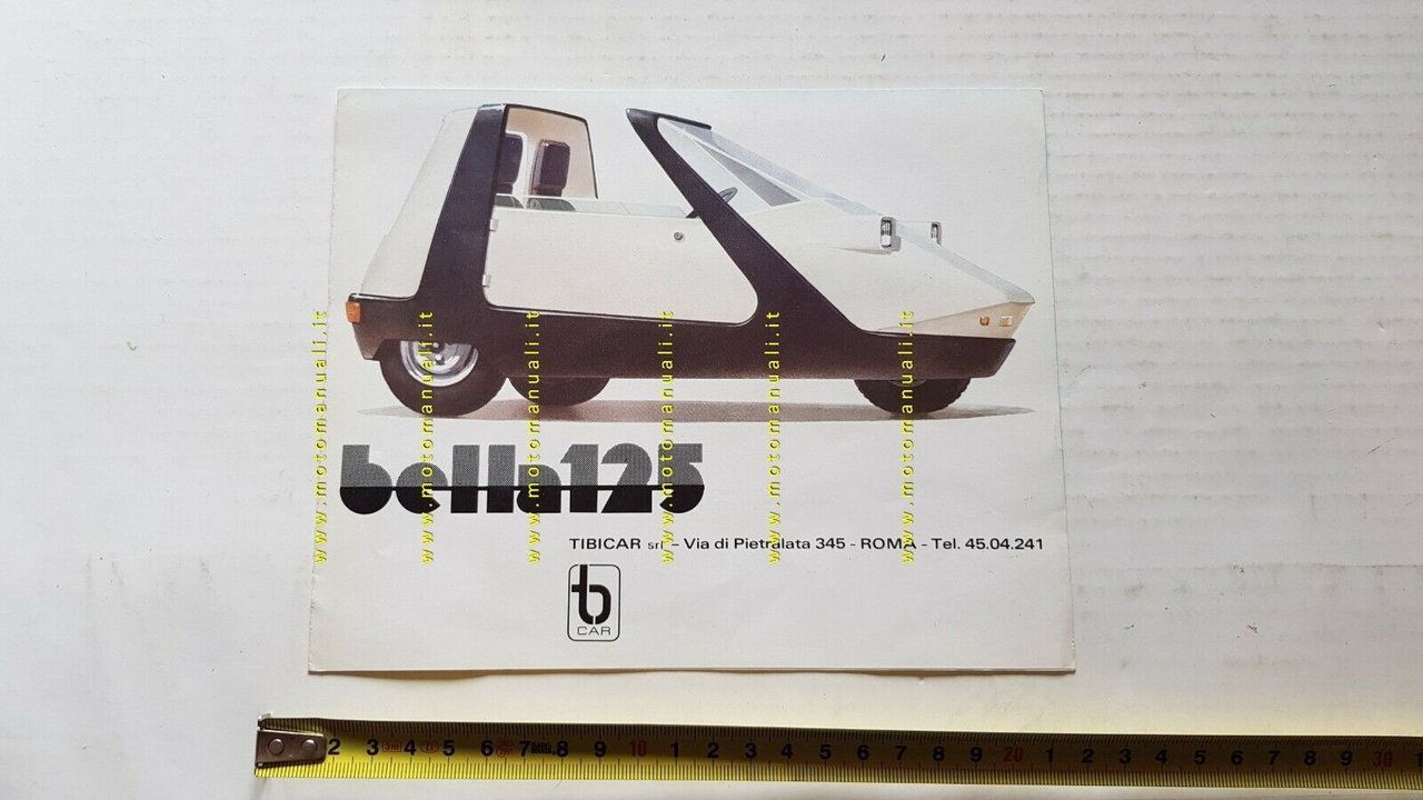Tibicar Bella 125 1978 depliant microauto microcar originale brochure