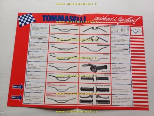 Tommaselli produzione manubri manopole comandi 1983 depliant italiano originale