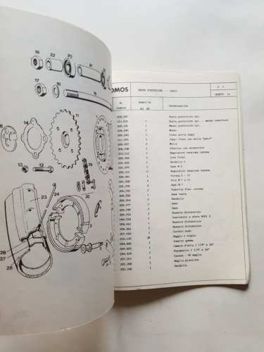 Tomos 50 catalogo ricambi ciclomotori modelli A3 1987 originale italiano