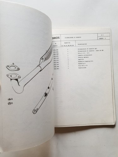 Tomos 50 catalogo ricambi ciclomotori modelli A3 1987 originale italiano