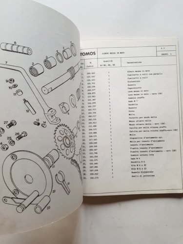 Tomos 50 catalogo ricambi ciclomotori modelli A3 1987 originale italiano