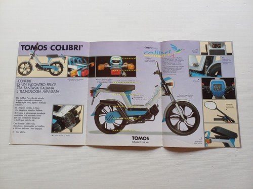Tomos 50 Colibrì design Giugiaro depliant italiano originale