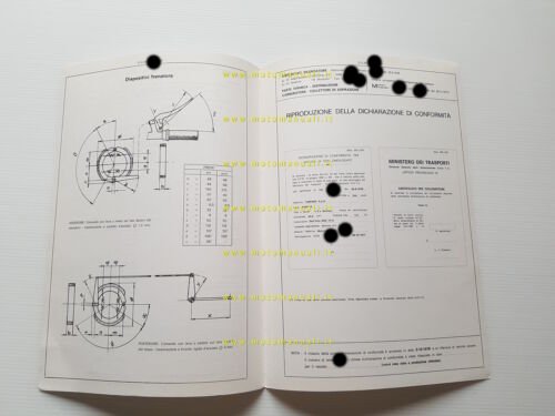 Torpado 50 Kocise tubone 1978 scheda omologazione DGM Facsimile originale