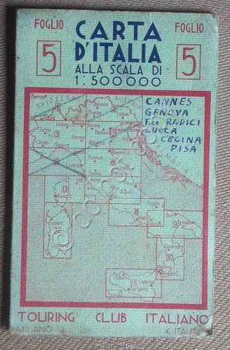 Touring Club Italiano - Carta d'Italia - Cannes Genova Lucca …