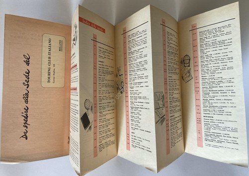 Touring Club Italiano Pieghevole Pubblicitario Atlante Internazionale - anni '50