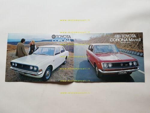 Toyota Corolla Corona Crown 1970 depliant originale italiano