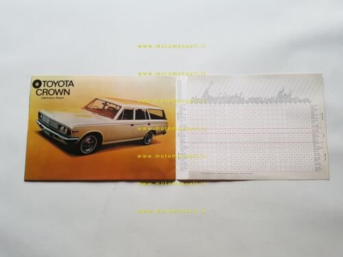 Toyota Corolla Corona Crown 1970 depliant originale italiano