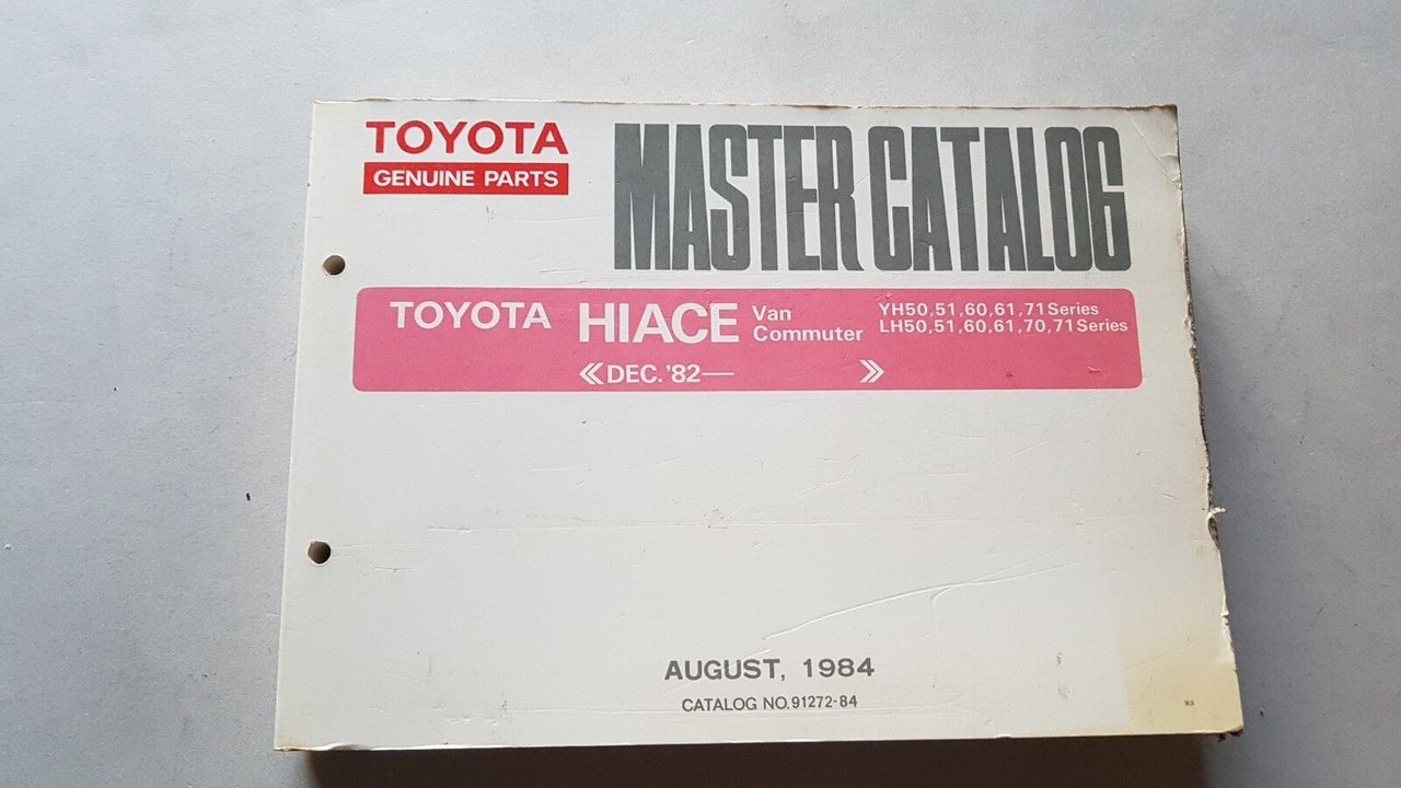 Toyota HIACE 1982-84 catalogo ricambi originale inglese