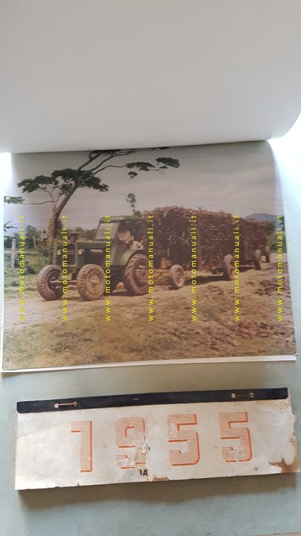 Trattori MAN calendario 1955 locandina pubblicitaria cartone originale
