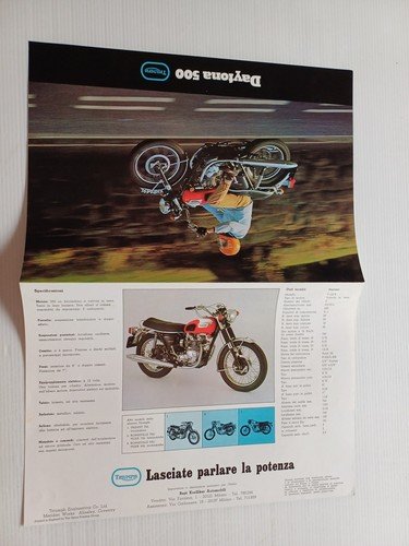 Triumph 500 Daytona 1973 depliant originale italiano