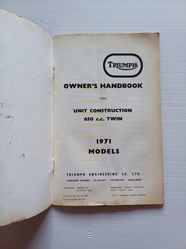 Triumph 650 Bonneville T120 R - Tiger TR 6R 1971 …