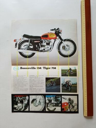 Triumph 750 Bonneville - 750 Tiger 1973 depliant originale italiano
