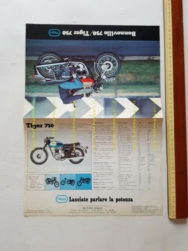 Triumph 750 Bonneville - 750 Tiger 1973 depliant originale italiano