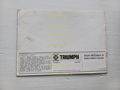 Triumph auto produzione modelli 1969-70 depliant originale Italiano