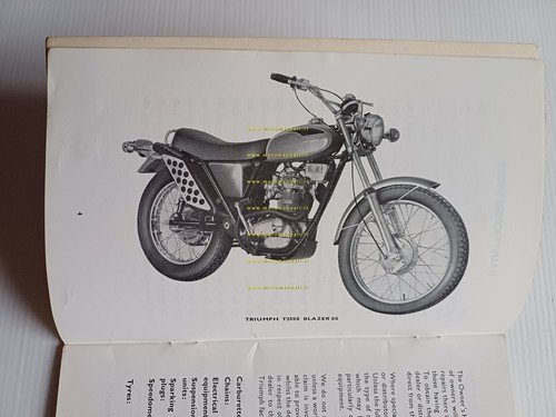Triumph Blazer 250 SS 1971 T25 SS manuale uso manutenzione …