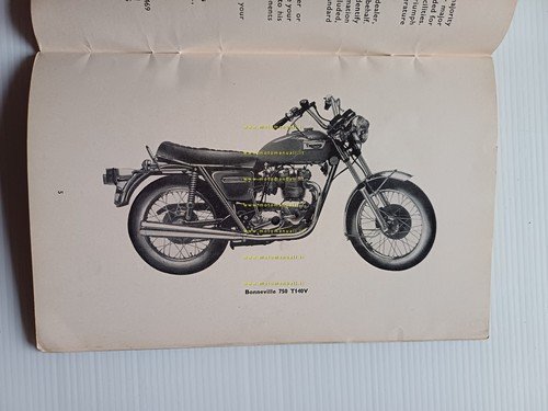 Triumph Bonneville 750 - Tiger 750 1973 manuale uso manutenzione …