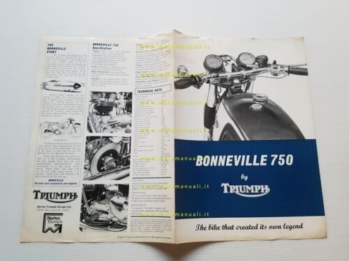 Triumph Bonneville 750 1976 depliant italiano originale