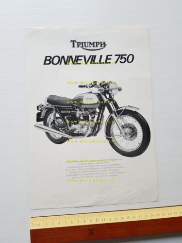 Triumph Bonneville 750 T 140 V 1973 depliant originale italiano