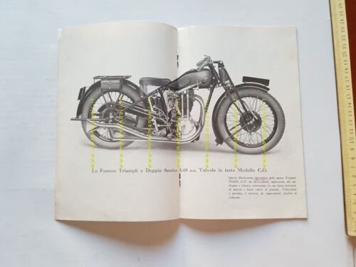 Triumph catalogo produzione 1929 moto depliant originale italiano anteguerra