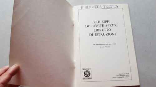 Triumph Dolomite Sprint 1973 manuale uso originale genuine owner's manual