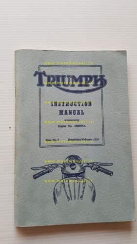 Triumph modelli moto 1954 manuale uso manutenzione libretto originale
