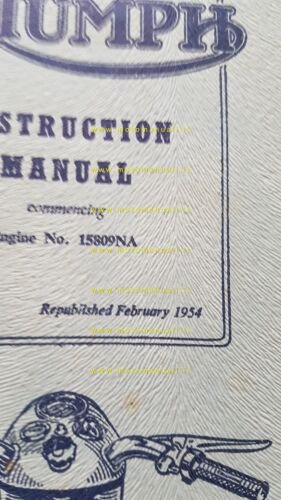 Triumph modelli moto 1954 manuale uso manutenzione libretto originale