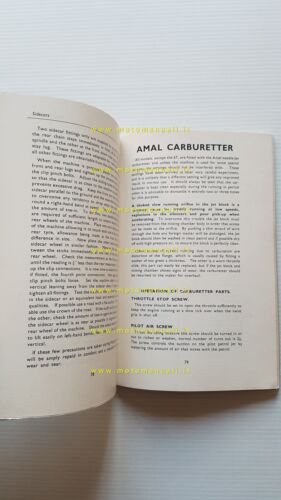 Triumph modelli moto 1954 manuale uso manutenzione libretto originale