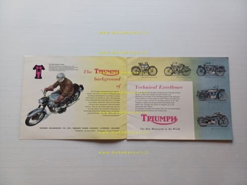 Triumph produzione modelli 1955-56 depliant inglese originale